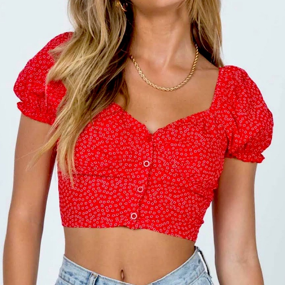 princess polly red laura top
